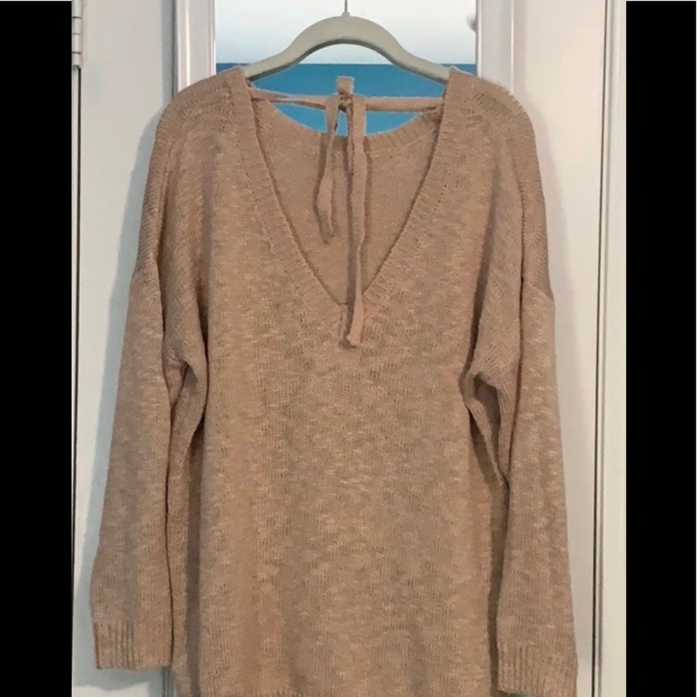 Mod Cloth Pale Pink Sweater with Detailed Backing